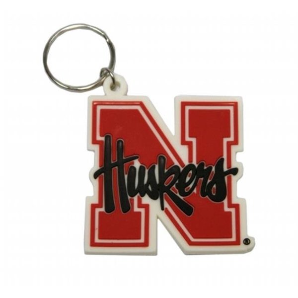 Rico Industries Nebraska Cornhuskers Keychain Rubber Script Logo 9474613794